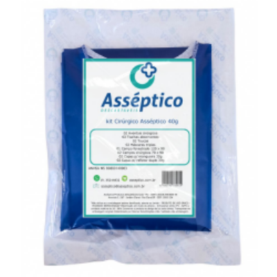 COMBO FRETE GRATIS 60 Kits cirrgicos Assptico 40g estril - Linha color